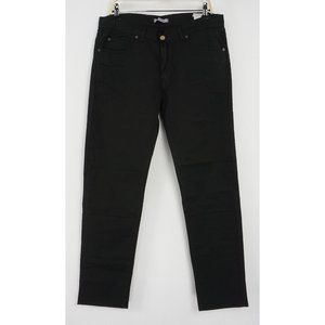 New Klixs Italy Men's 34 x 30 Black Stretch Cotton Denim 5 Pocket Straight Jeans